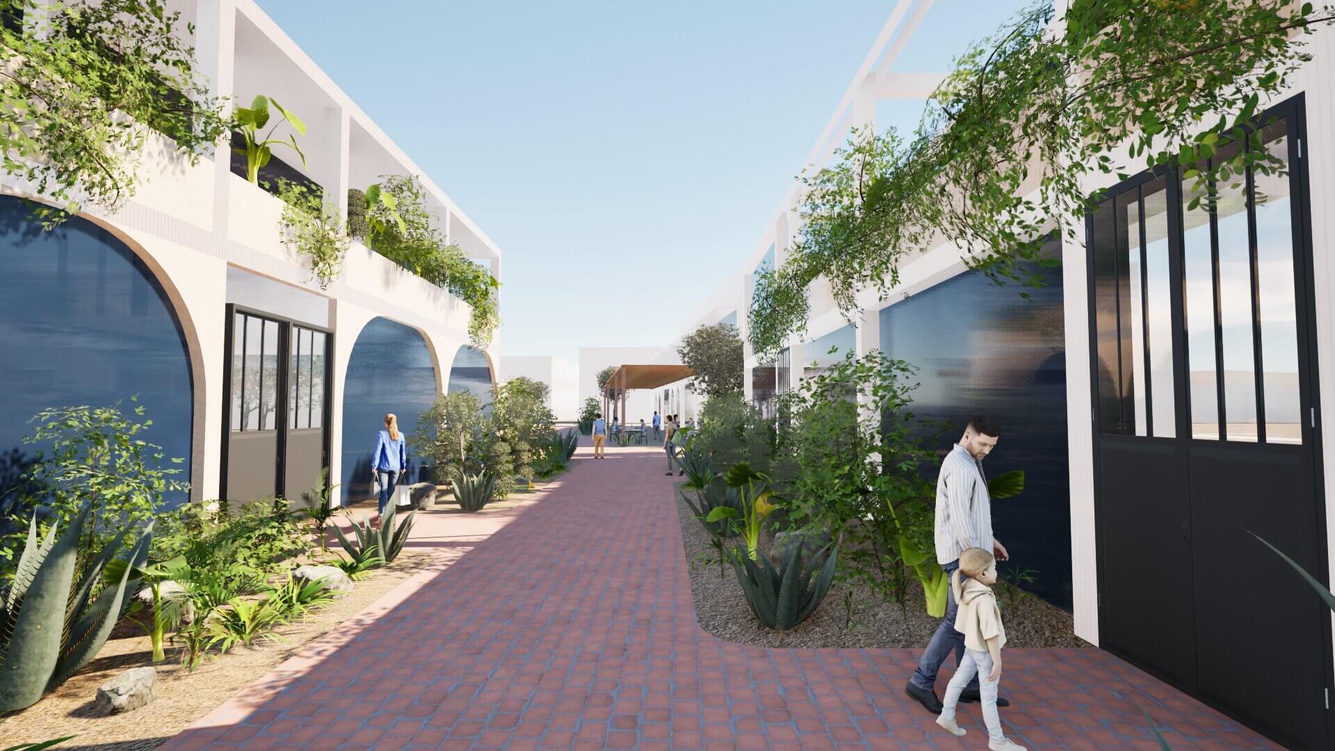Nipomo rendered perspective walkway